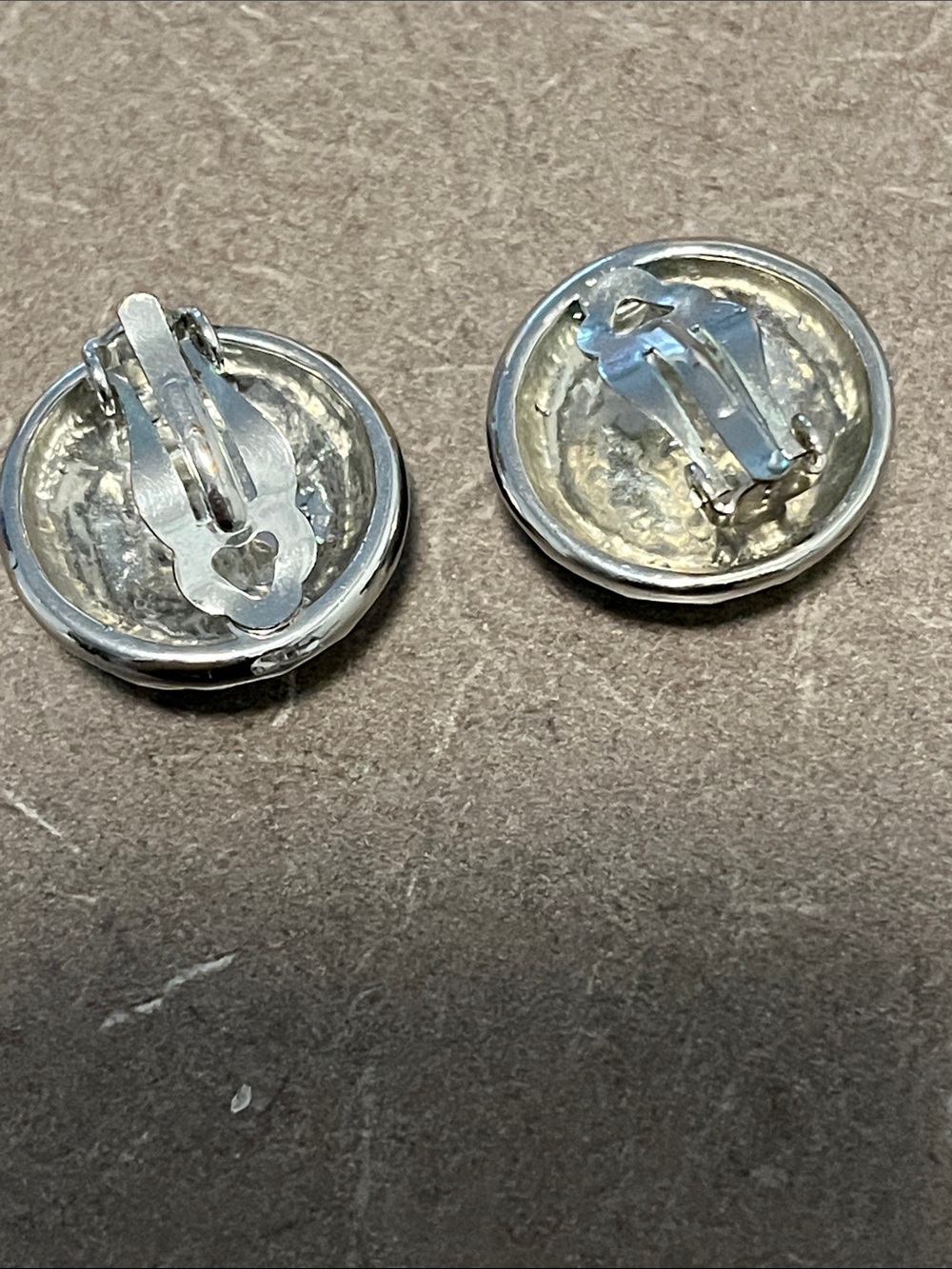 Silver tone Zebra Print Round Clip On Earrings - Black & White - Picture 2 of 5